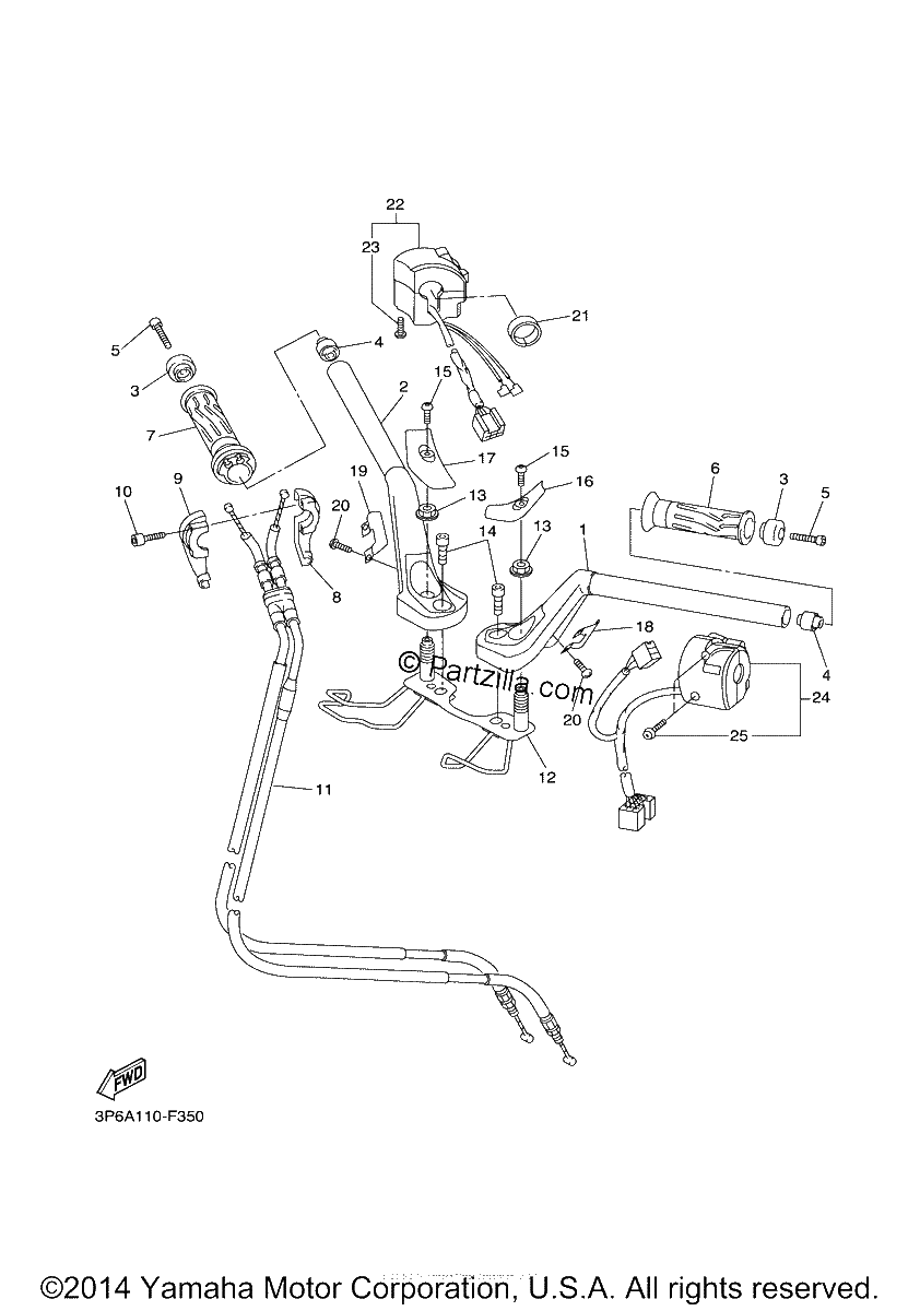 Diagrama de STEERING HANDLE CABLE