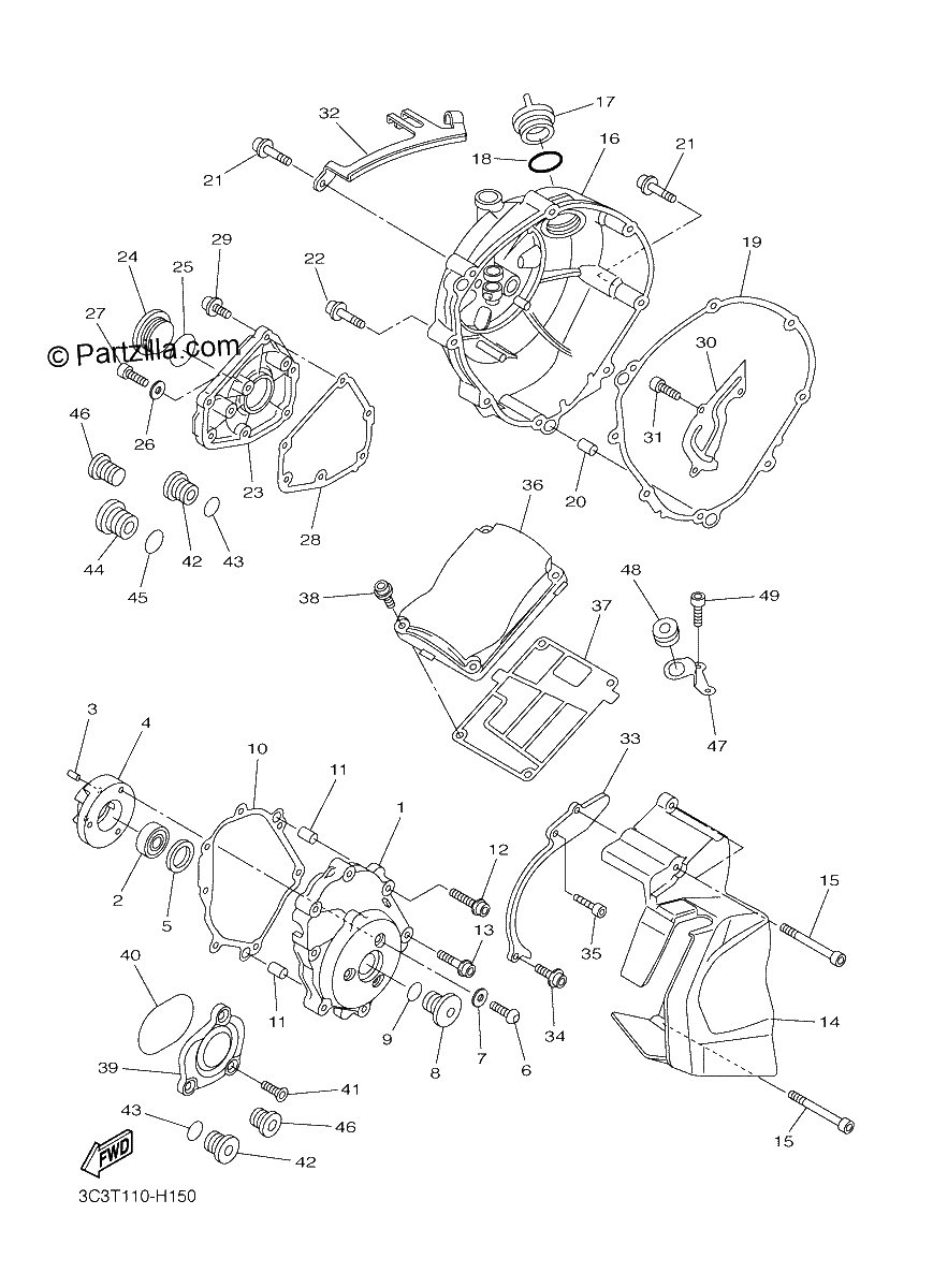 Diagrama de CRANKCASE COVER 1