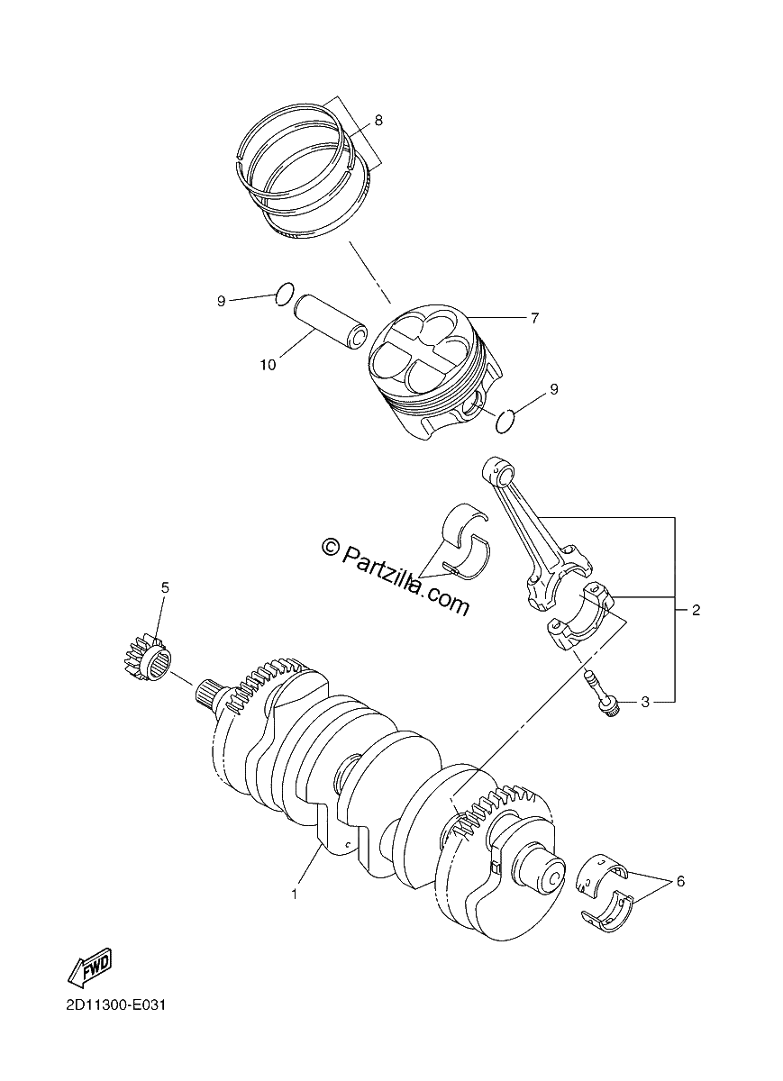Diagrama de CRANKSHAFT PISTON