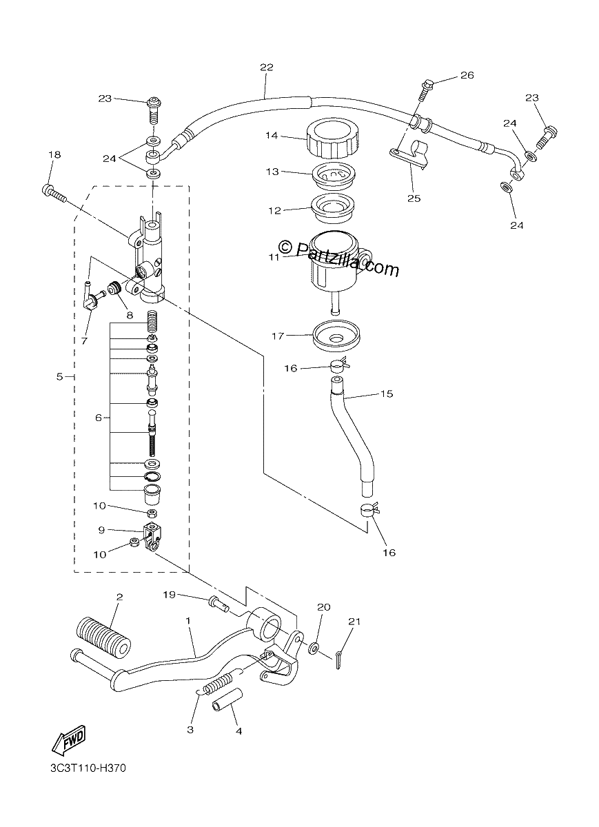 Diagrama de REAR MASTER CYLINDER