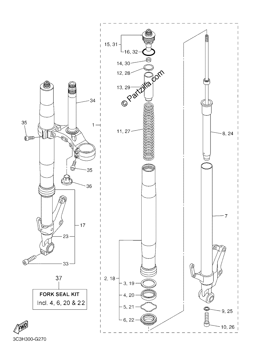 Diagrama de FRONT FORK