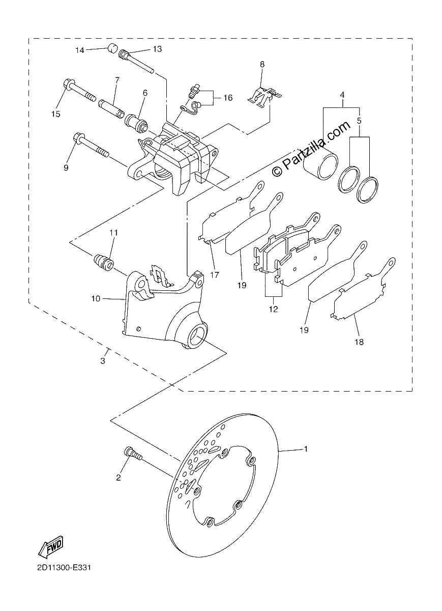 Diagrama de REAR BRAKE CALIPER
