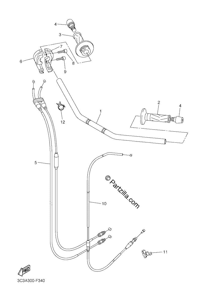 Diagrama de STEERING HANDLE CABLE
