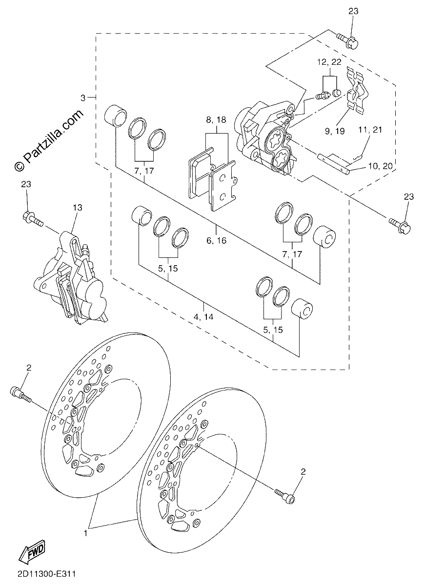 Diagrama de FRONT BRAKE CALIPER