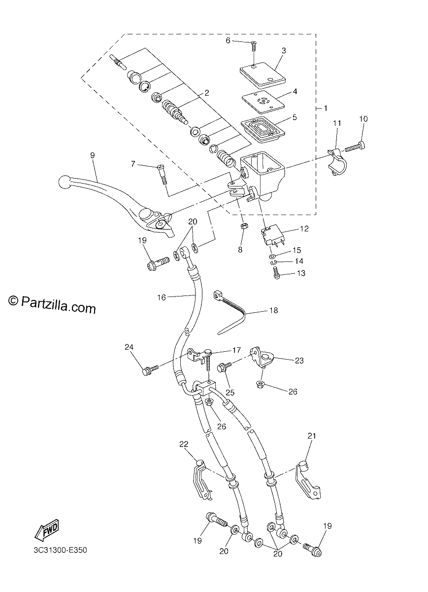 Diagrama de FRONT MASTER CYLINDER