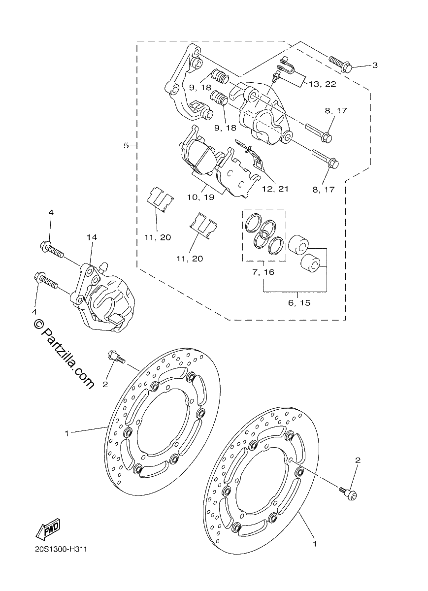 Diagrama de FRONT BRAKE CALIPER