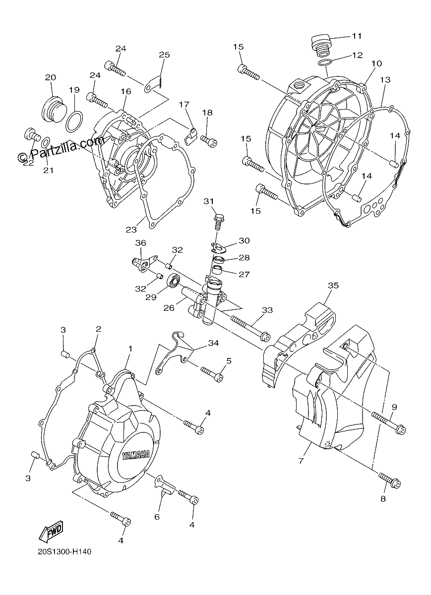 Diagrama de CRANKCASE COVER 1