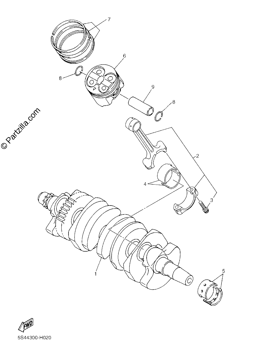 Diagrama de CRANKSHAFT PISTON
