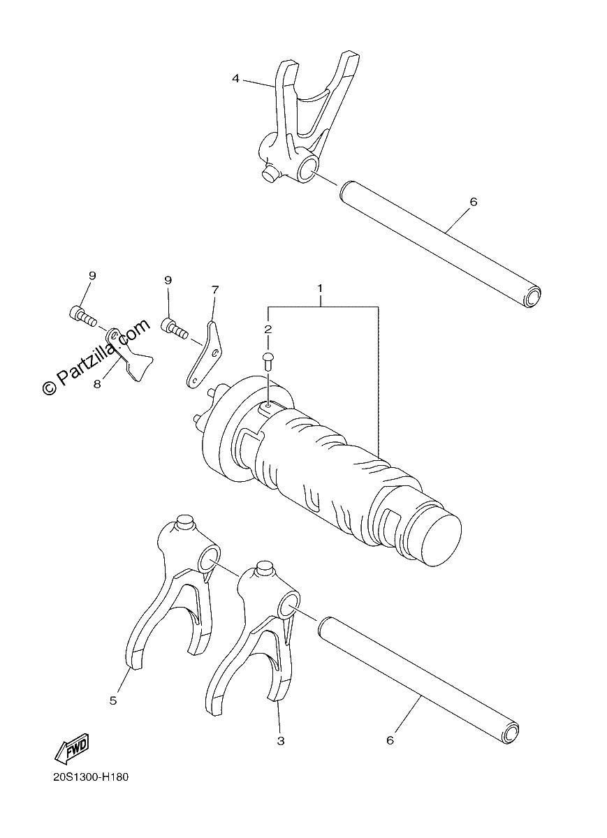 Diagrama de SHIFT CAM FORK