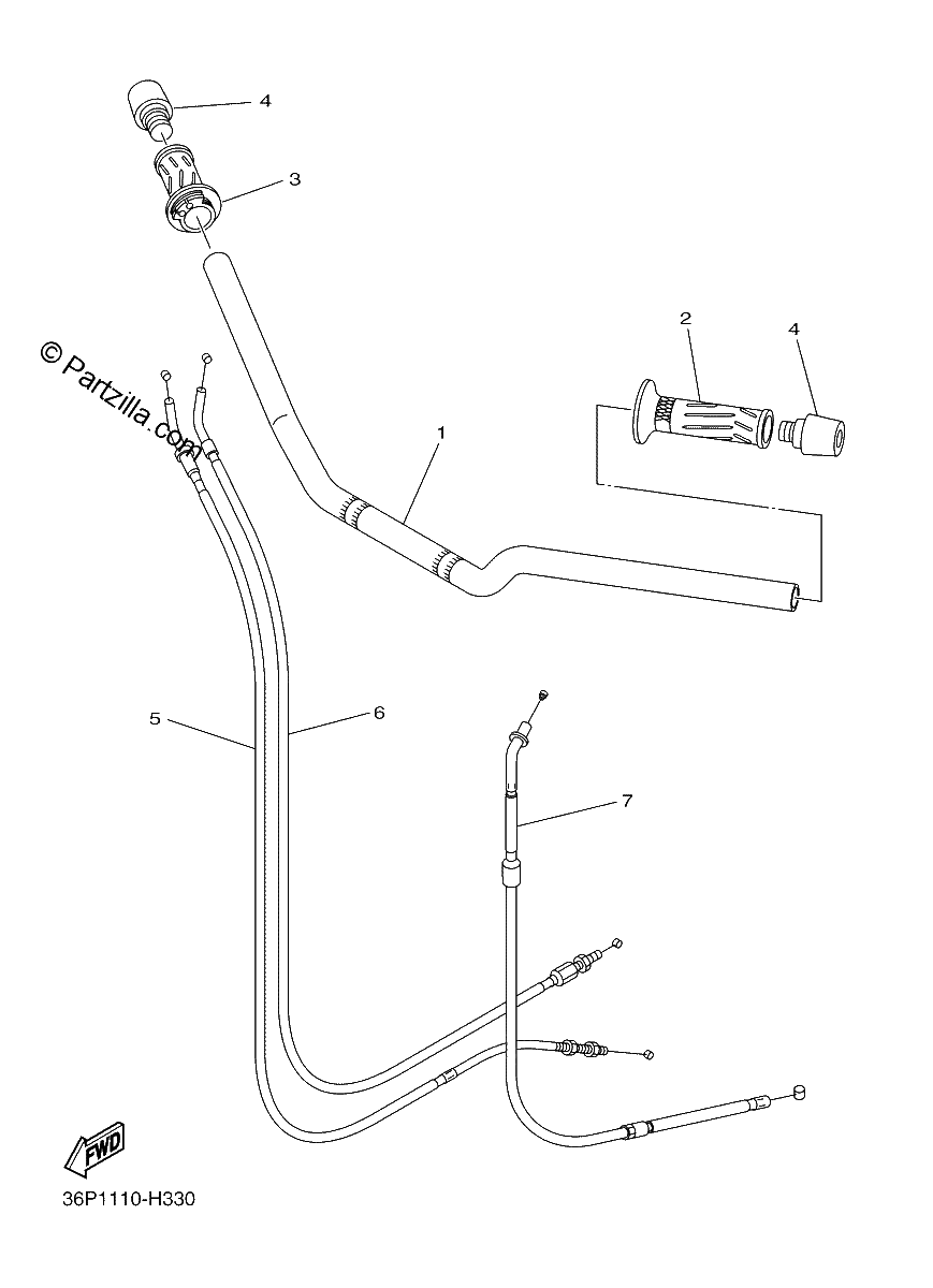 Diagrama de STEERING HANDLE CABLE