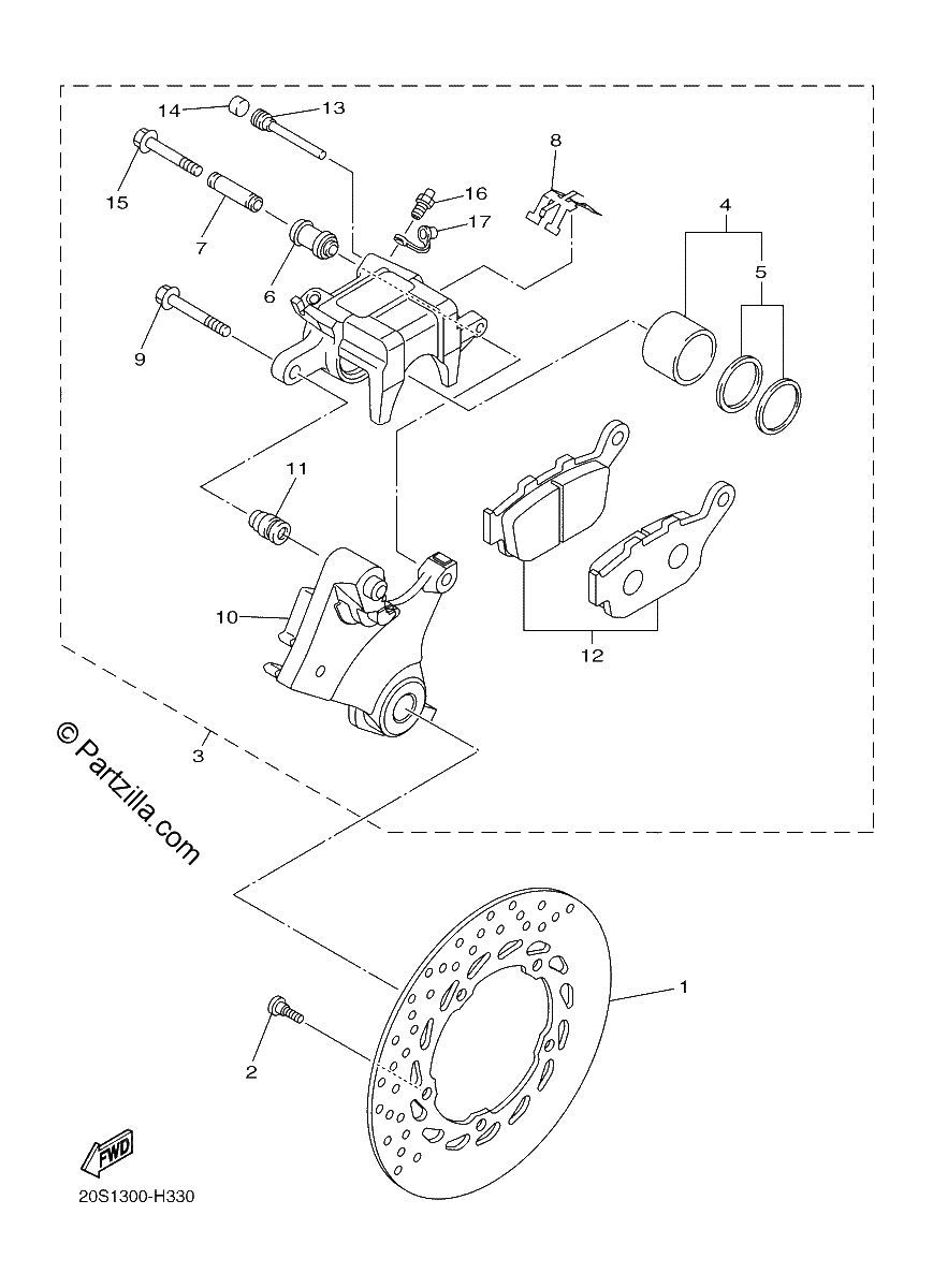 Diagrama de REAR BRAKE CALIPER