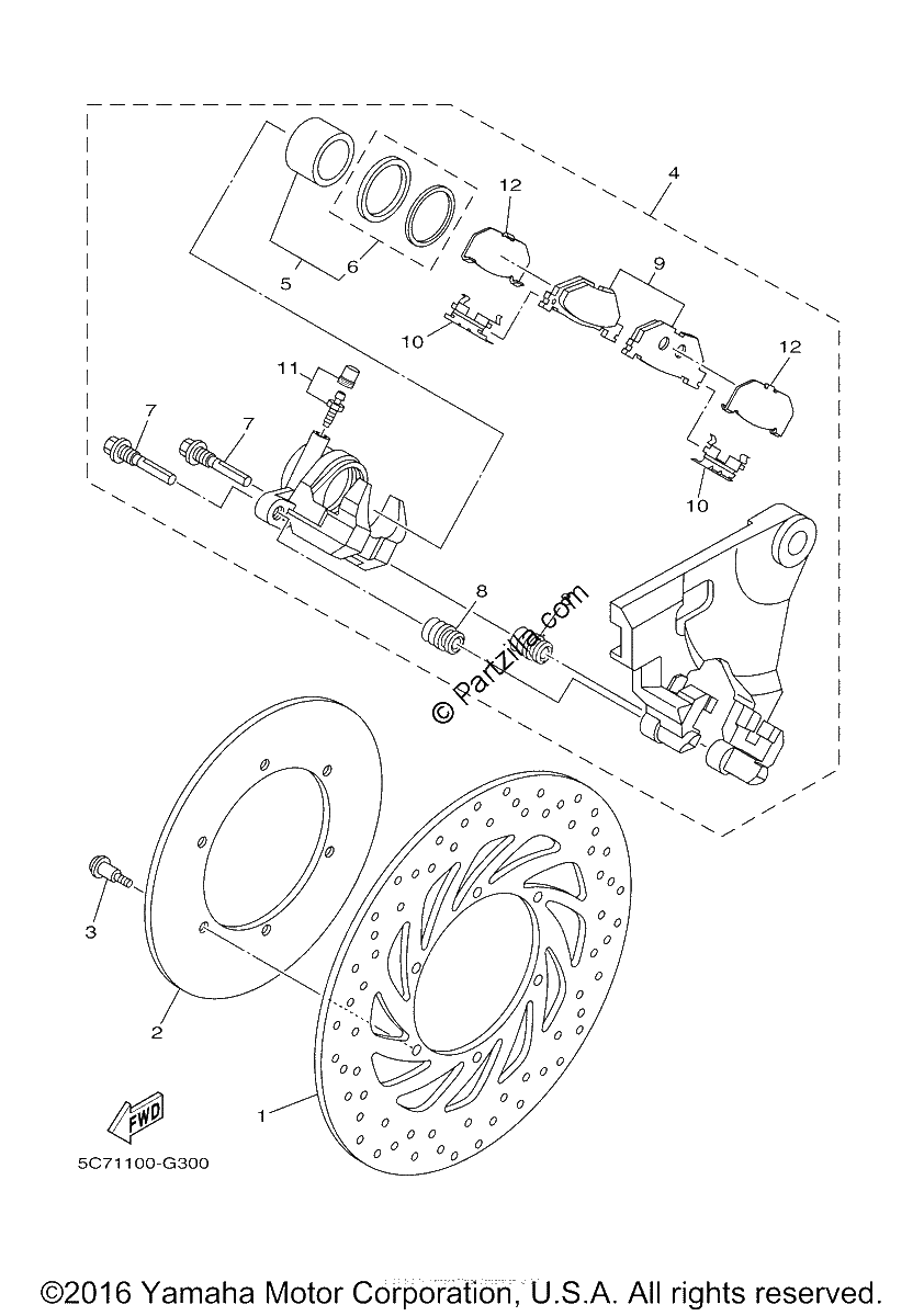 Diagrama de REAR BRAKE CALIPER