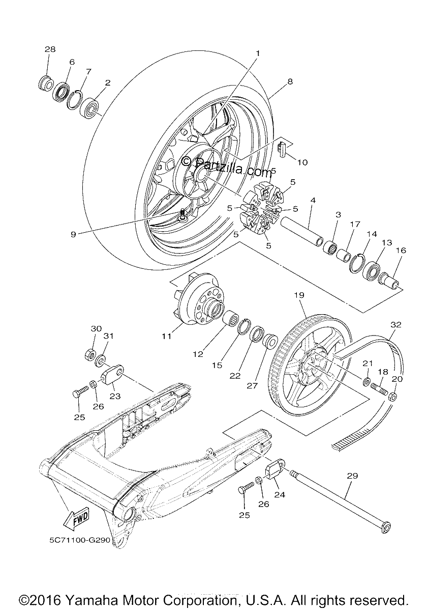 Diagrama de REAR WHEEL