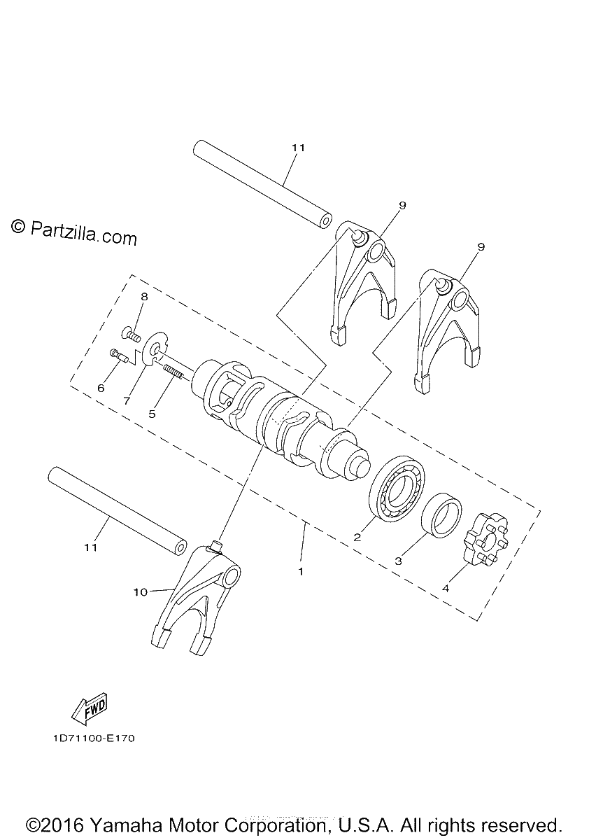 Diagrama de SHIFT CAM FORK