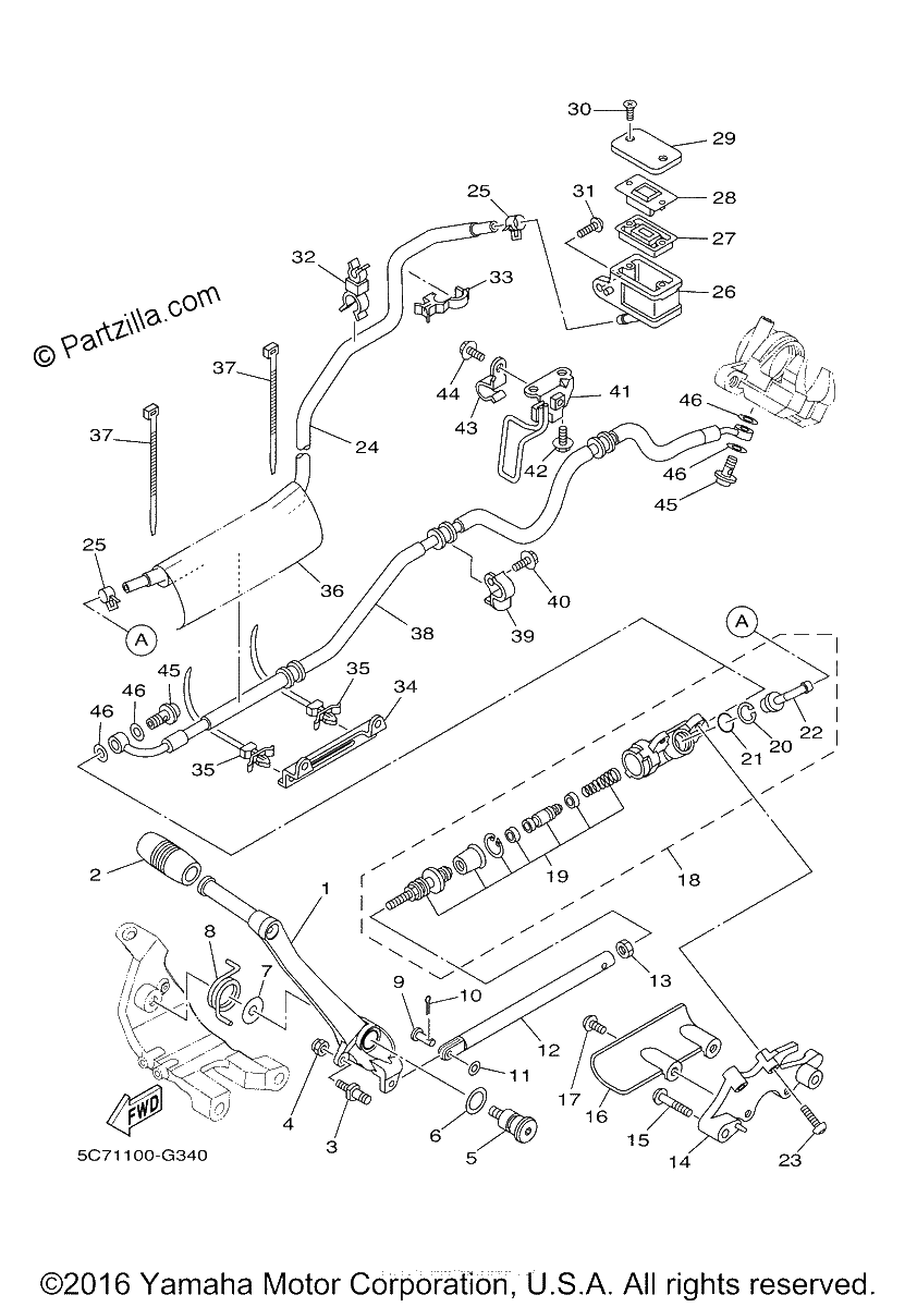 Diagrama de REAR MASTER CYLINDER