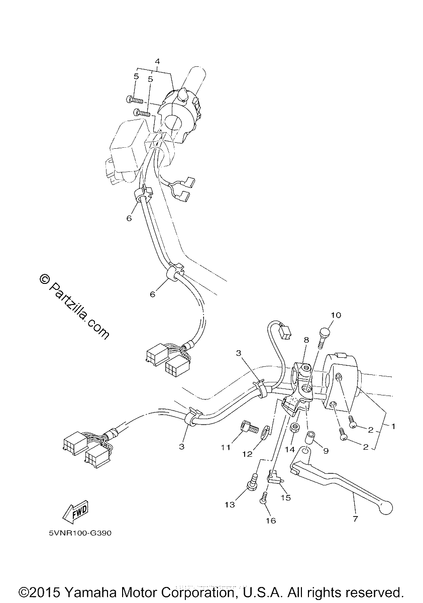 Diagrama de HANDLE SWITCH LEVER