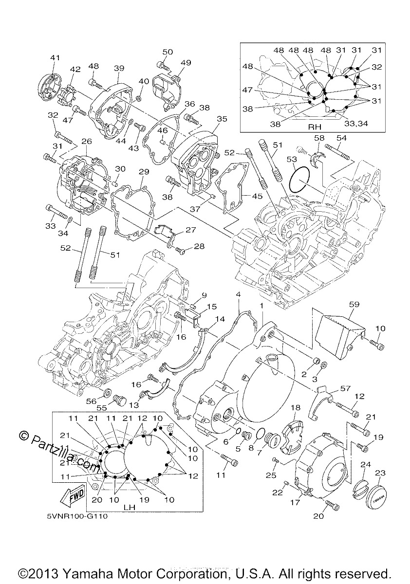Diagrama de CRANKCASE COVER 1