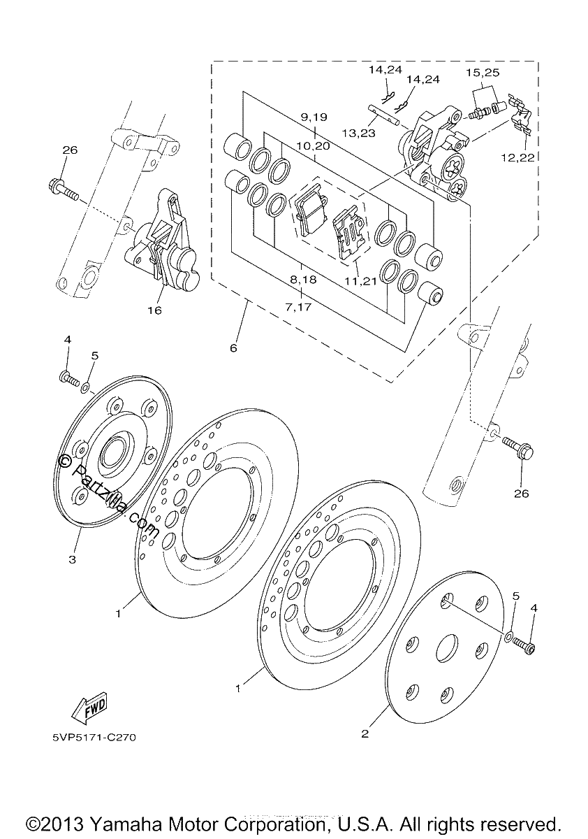Diagrama de FRONT BRAKE CALIPER