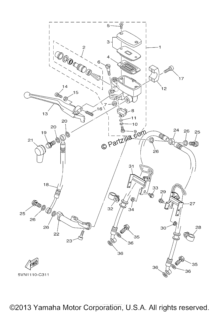 Diagrama de FRONT MASTER CYLINDER