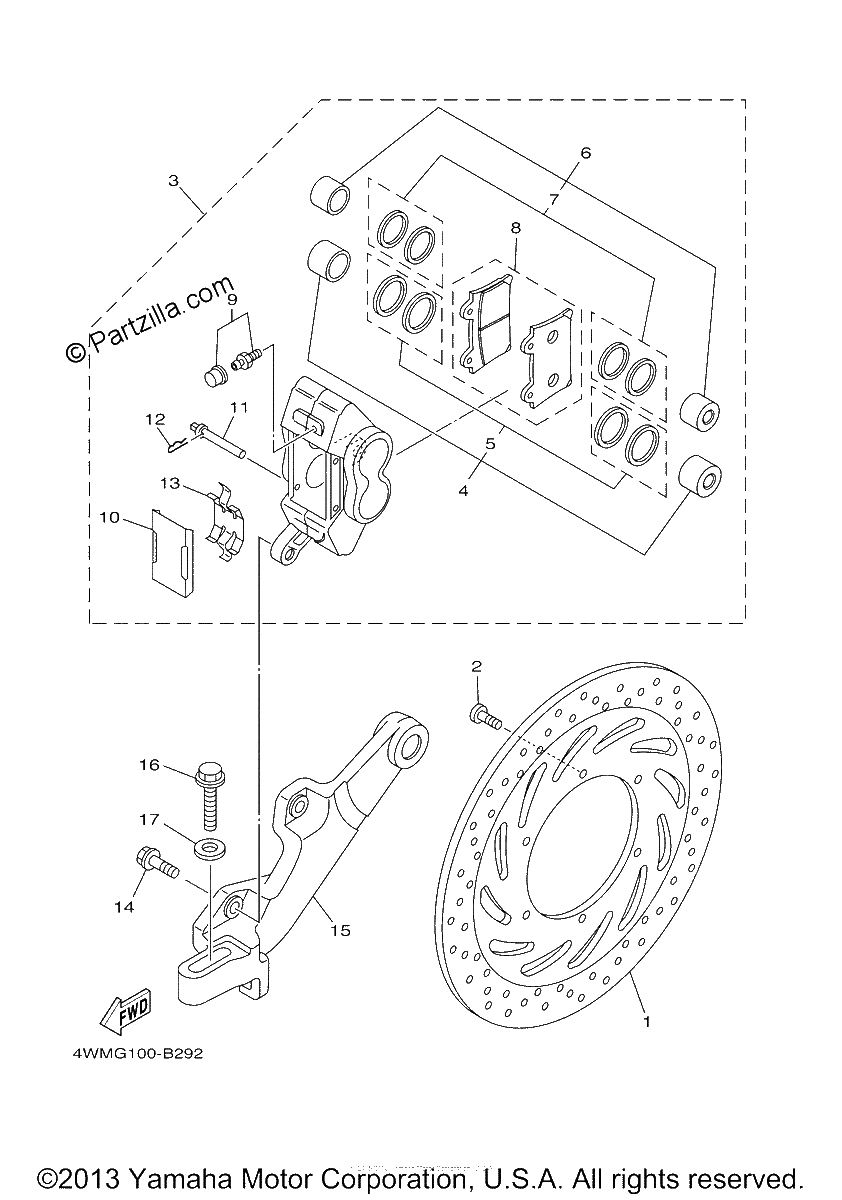 Diagrama de REAR BRAKE CALIPER
