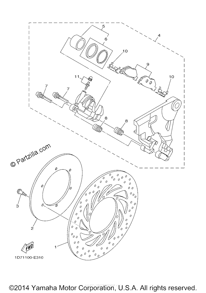 Diagrama de REAR BRAKE CALIPER
