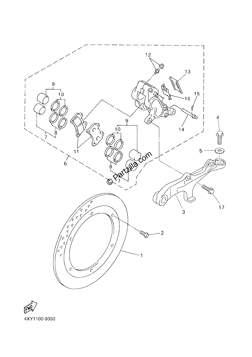 Diagrama de REAR BRAKE CALIPER