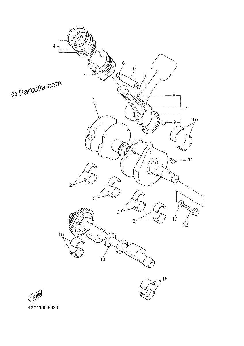 Diagrama de CRANKSHAFT PISTON