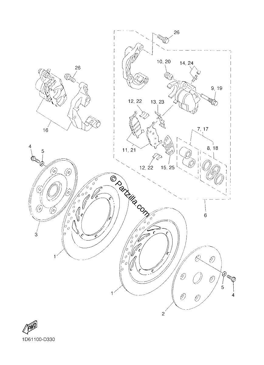 Diagrama de FRONT BRAKE CALIPER