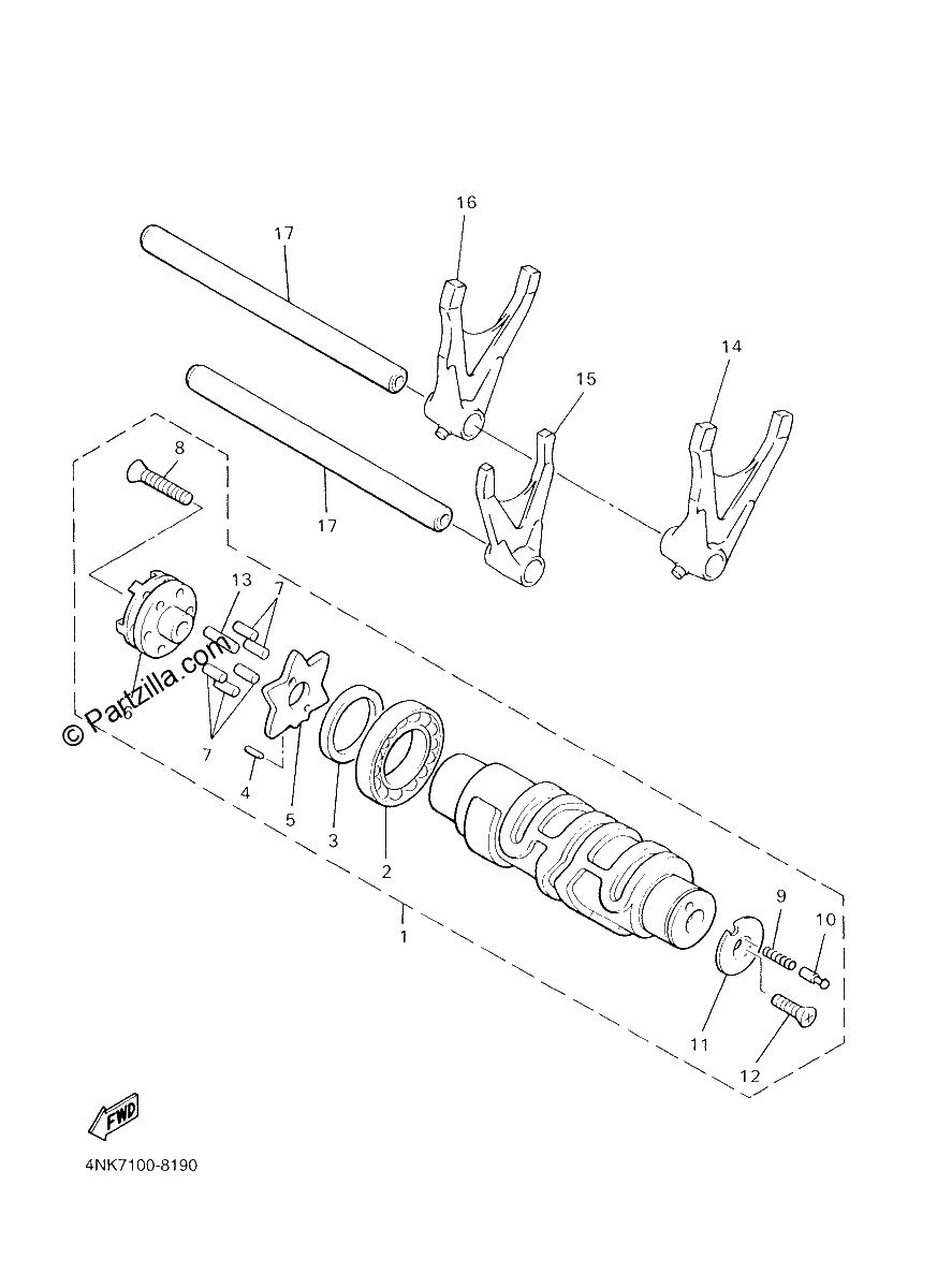 Diagrama de SHIFT CAM FORK