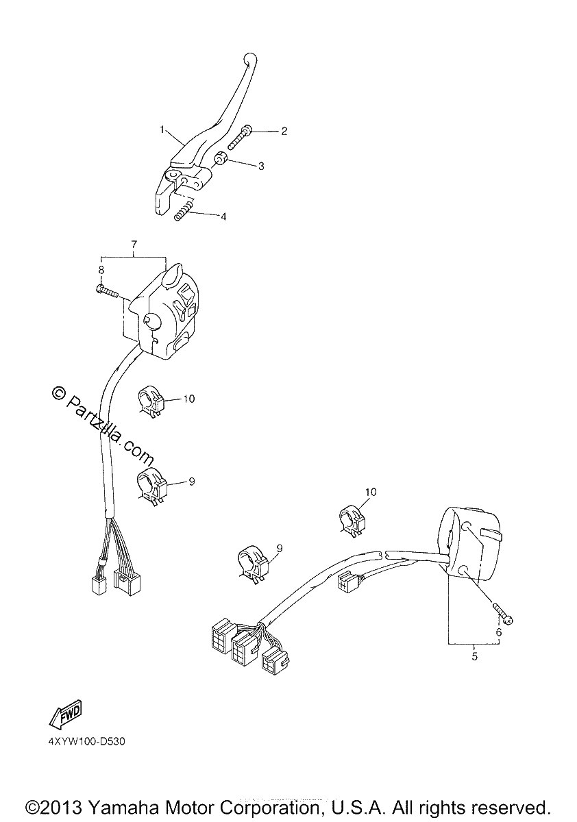 Diagrama de HANDLE SWITCH LEVER