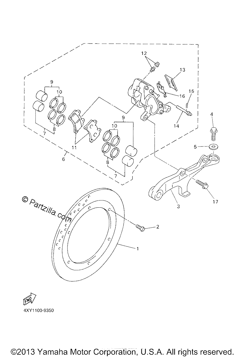 Diagrama de REAR BRAKE CALIPER