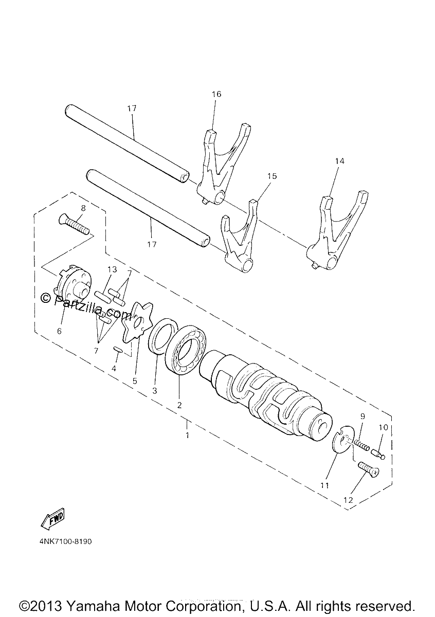 Diagrama de SHIFT CAM FORK