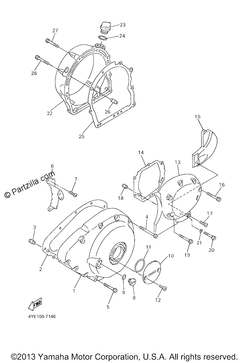 Diagrama de CRANKCASE COVER 1