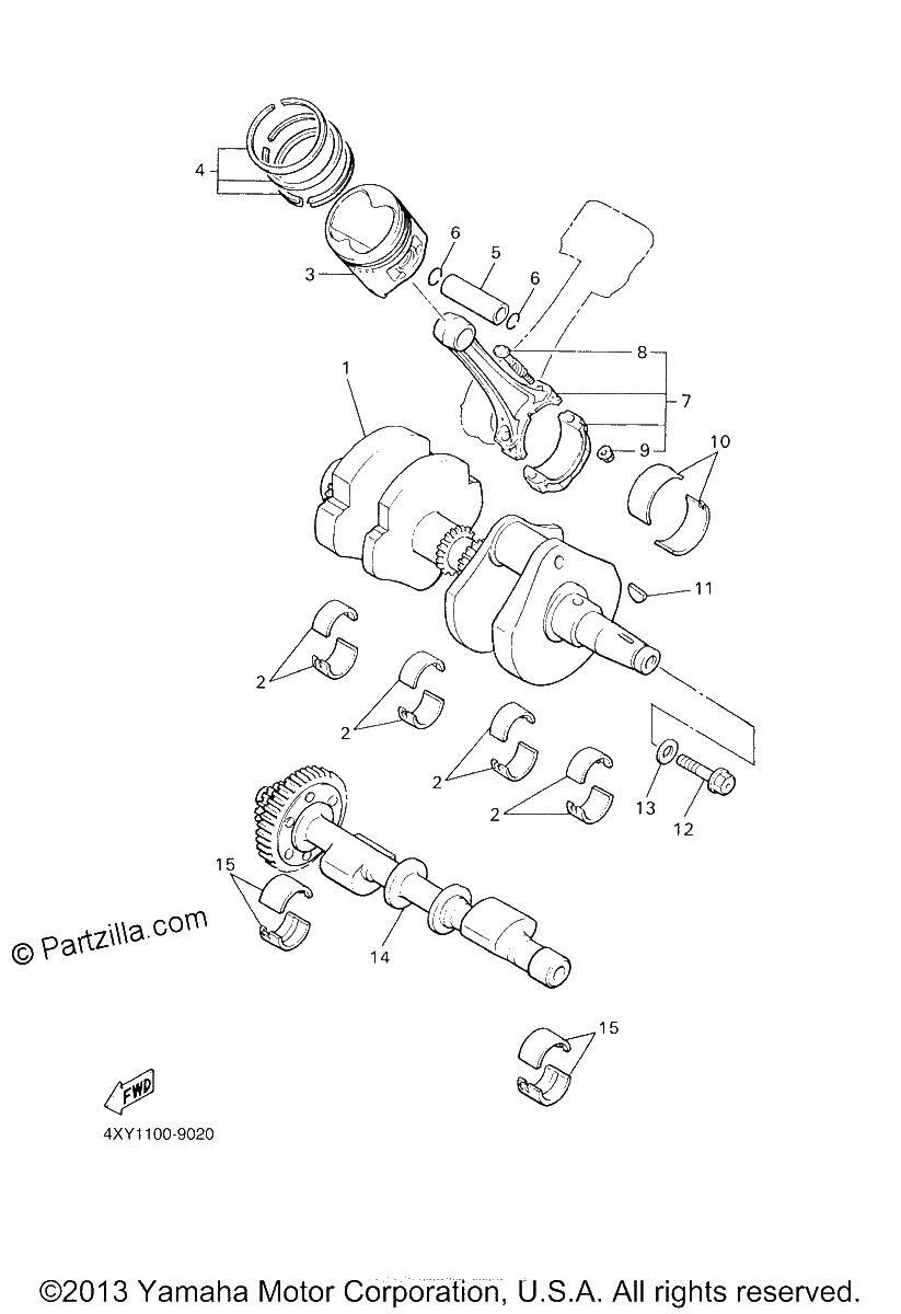 Diagrama de CRANKSHAFT PISTON