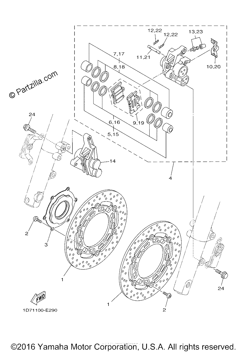 Diagrama de FRONT BRAKE CALIPER