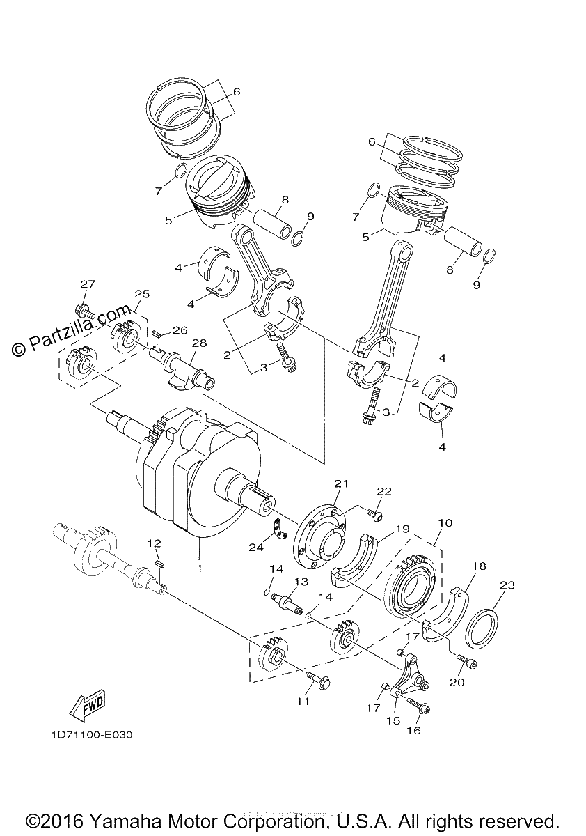 Diagrama de CRANKSHAFT PISTON