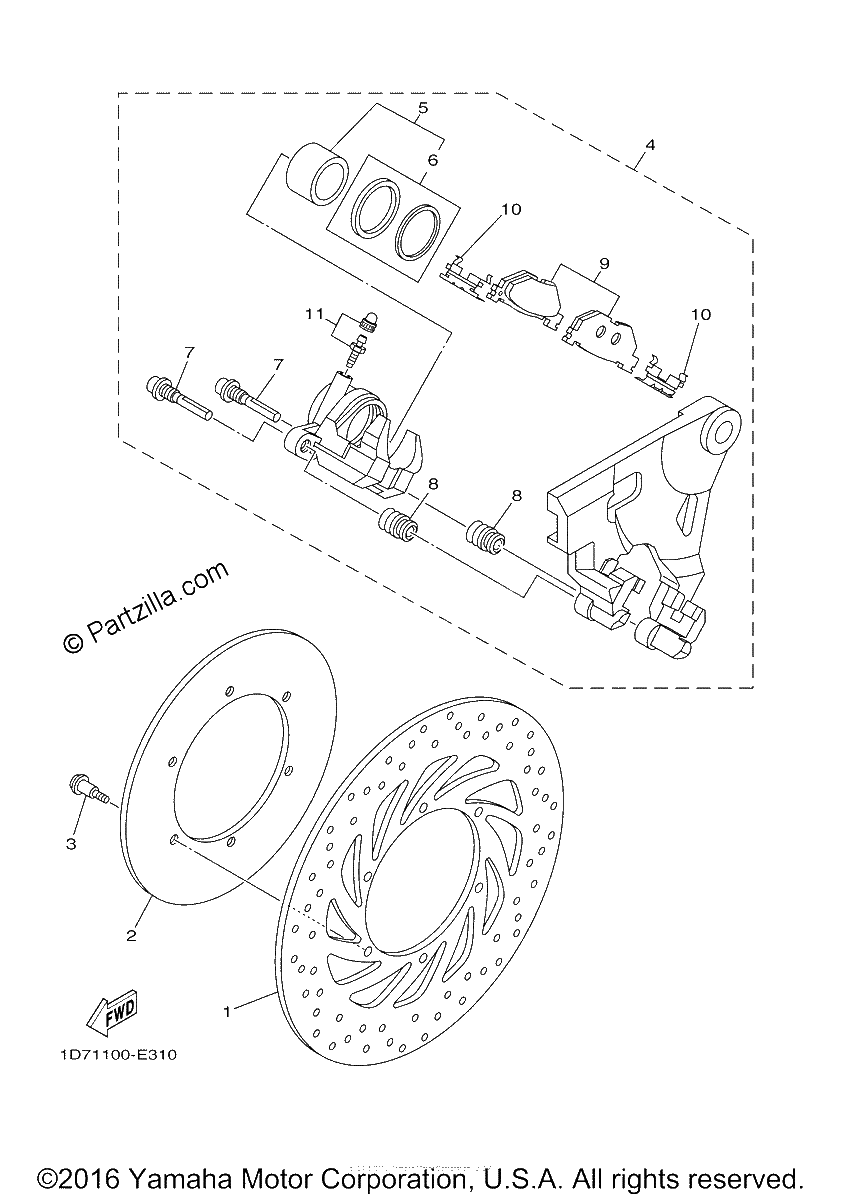 Diagrama de REAR BRAKE CALIPER