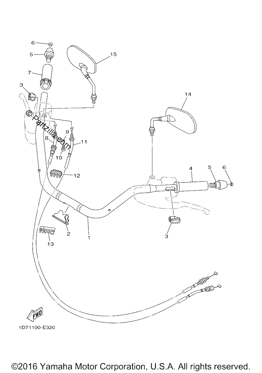Diagrama de STEERING HANDLE CABLE
