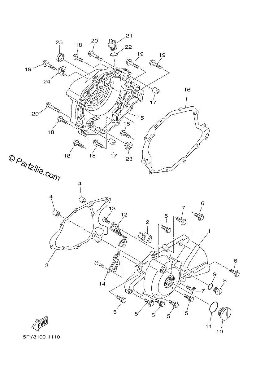 Diagrama de CRANKCASE COVER 1
