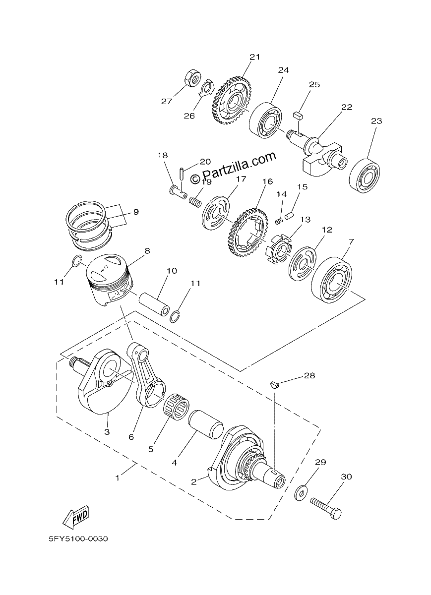 Diagrama de CRANKSHAFT PISTON