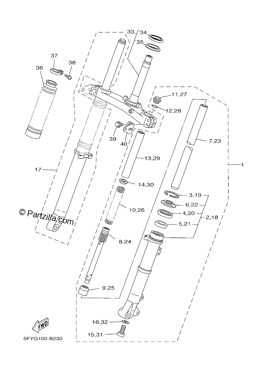 Diagrama de FRONT FORK