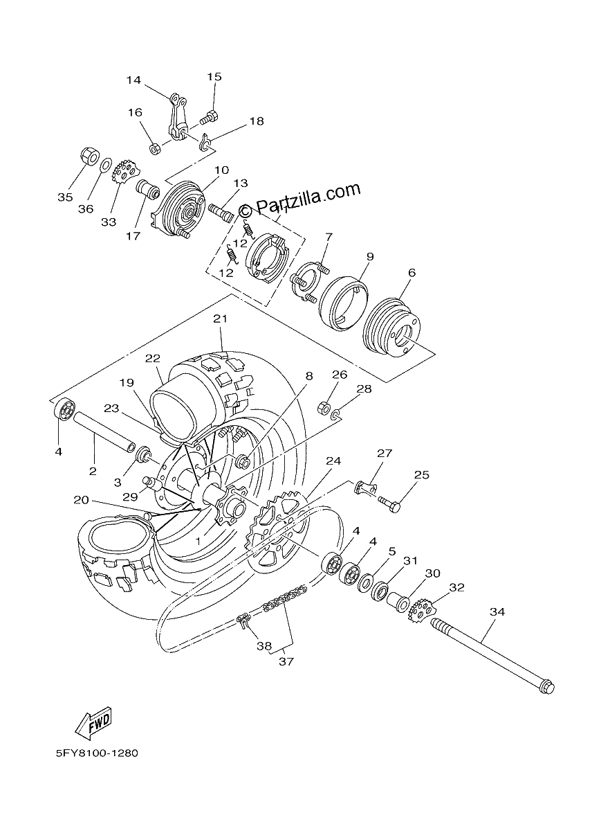 Diagrama de REAR WHEEL