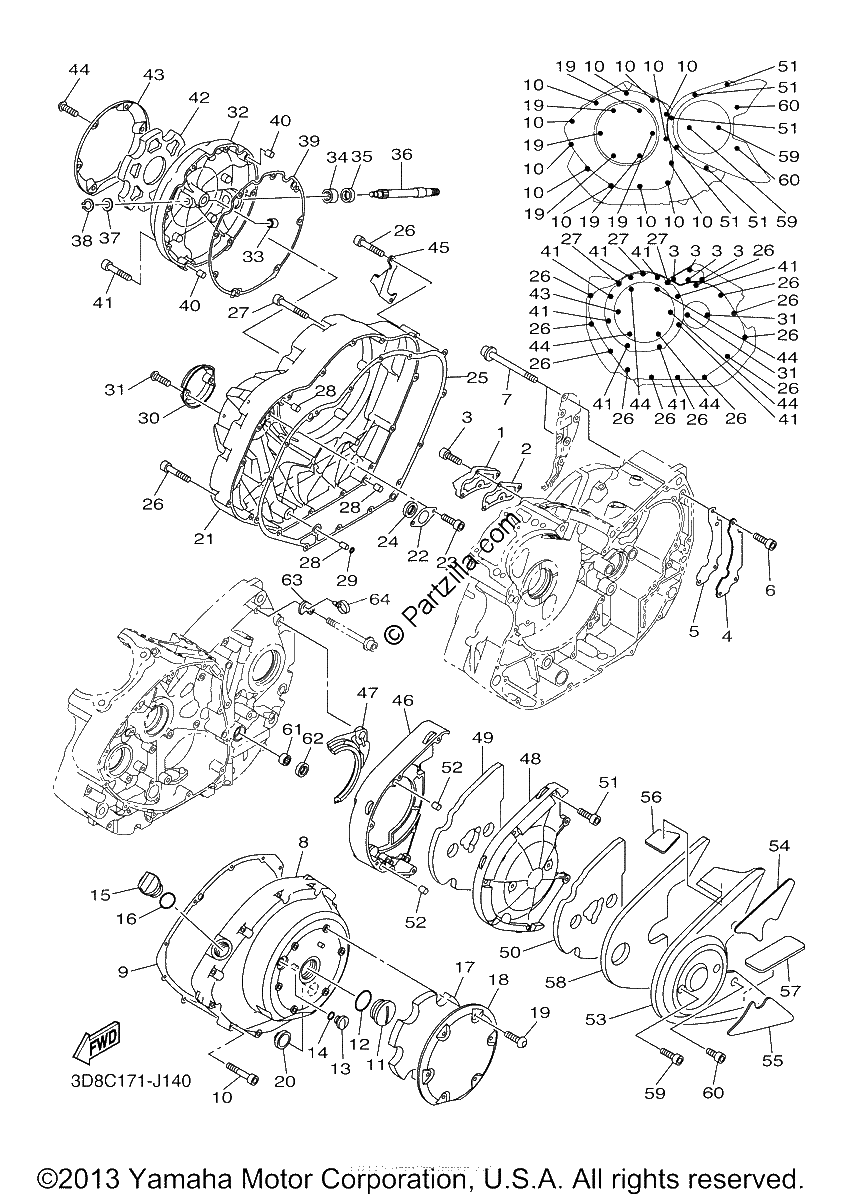 Diagrama de CRANKCASE COVER 1