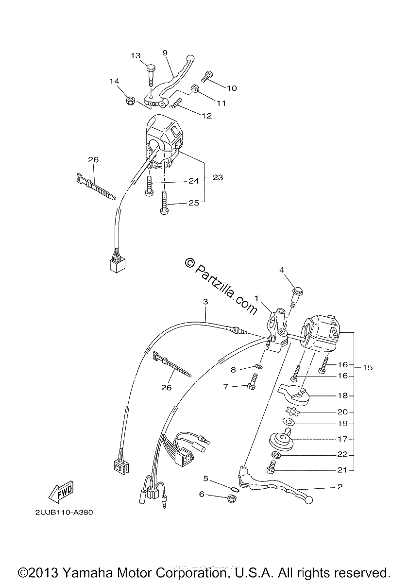 Diagrama de HANDLE SWITCH LEVER