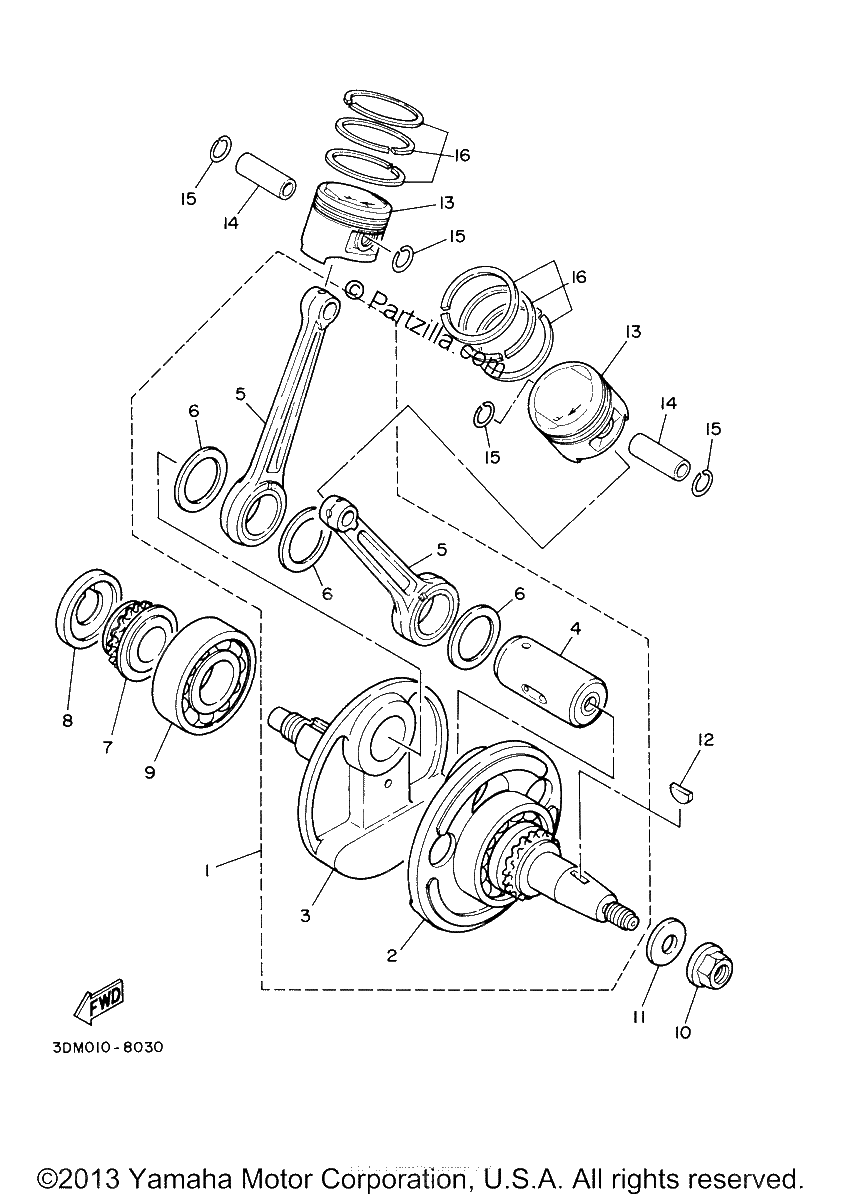 Diagrama de CRANKSHAFT PISTON