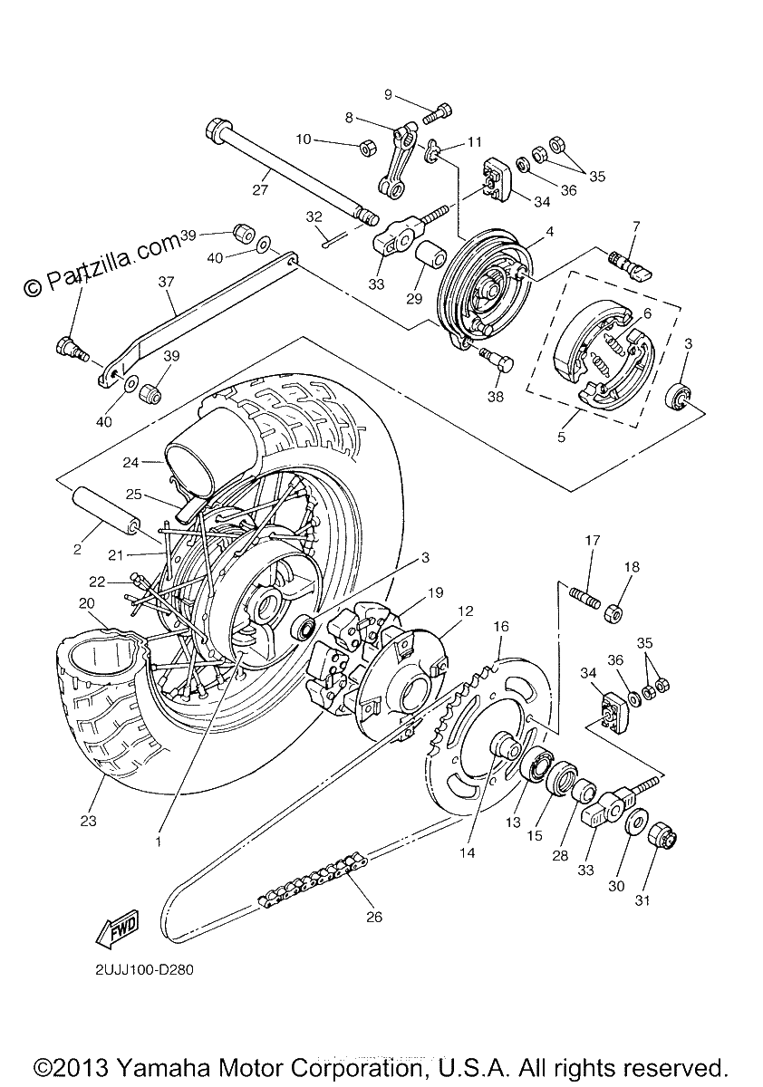 Diagrama de REAR WHEEL
