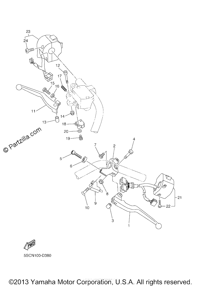 Diagrama de HANDLE SWITCH LEVER