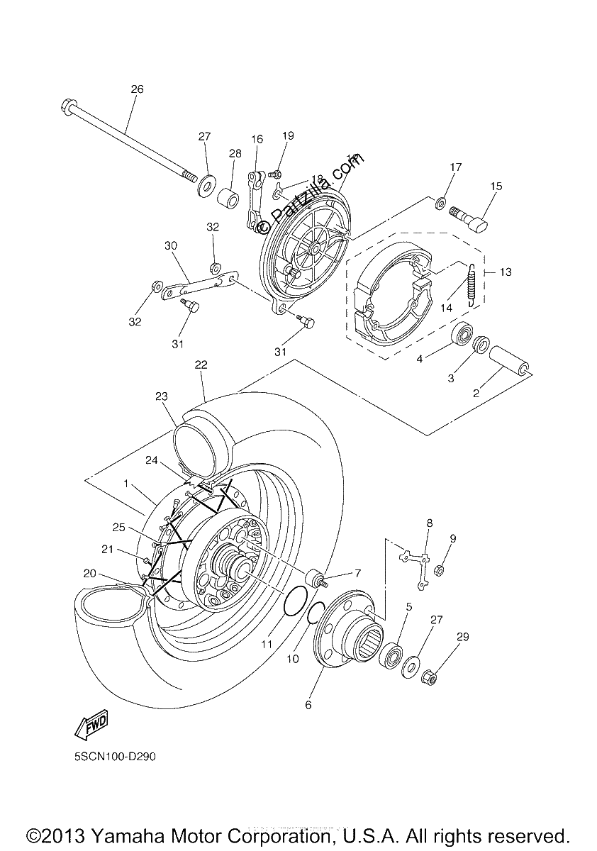 Diagrama de REAR WHEEL