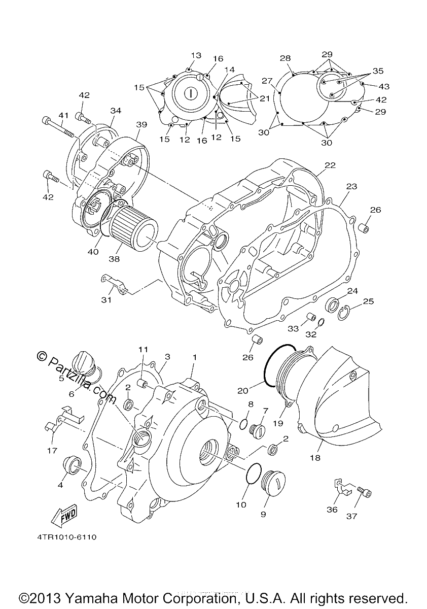 Diagrama de CRANKCASE COVER 1