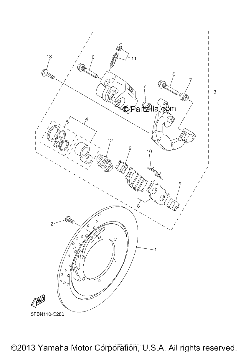Diagrama de FRONT BRAKE CALIPER